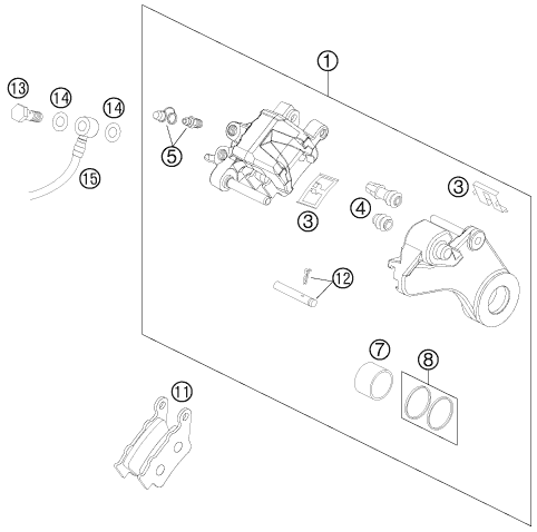 Explosionsgrafik BREMSZANGE HINTEN