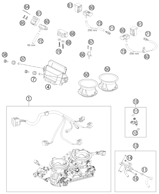 Explosionsgrafik DROSSELKLAPPEN- / DREHWALZENKÖRPER