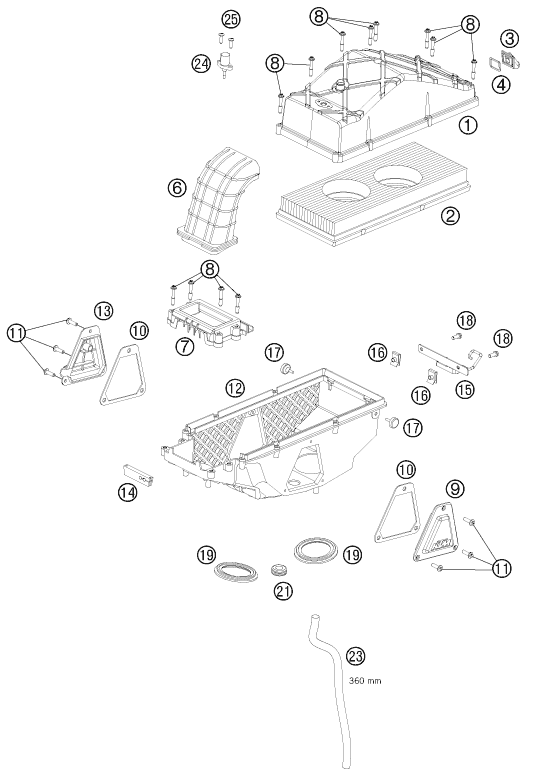 Explosionsgrafik LUFTFILTER
