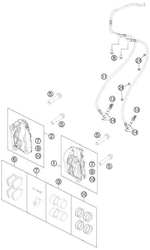 Explosionsgrafik BREMSZANGE VORNE