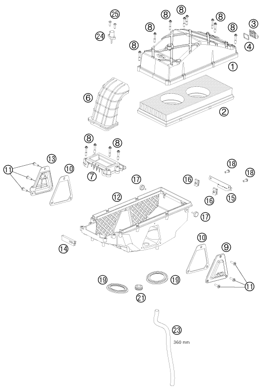 Explosionsgrafik LUFTFILTER