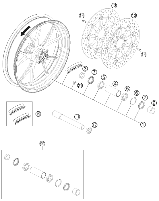 Explosionsgrafik VORDERRAD