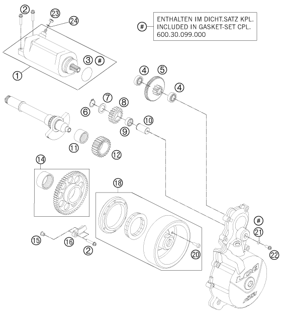 Explosionsgrafik ELEKTROSTARTER