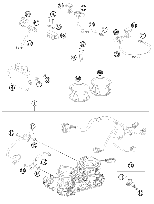 Explosionsgrafik DROSSELKLAPPEN- / DREHWALZENKÖRPER