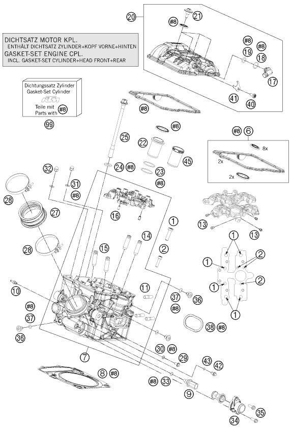 Explosionsgrafik ZYLINDERKOPF HINTEN