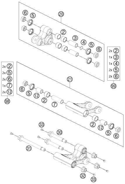 Explosionsgrafik PRO LEVER ANLENKUNG