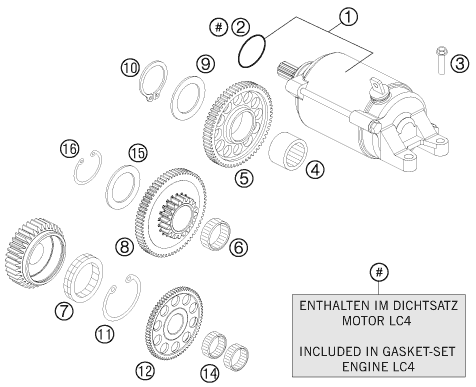 Explosionsgrafik ELEKTROSTARTER