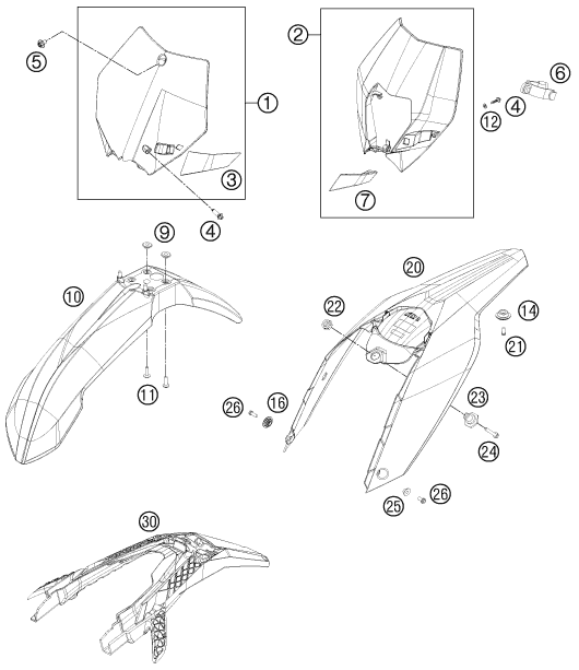 Explosionsgrafik MASKE, KOTFLÜGEL