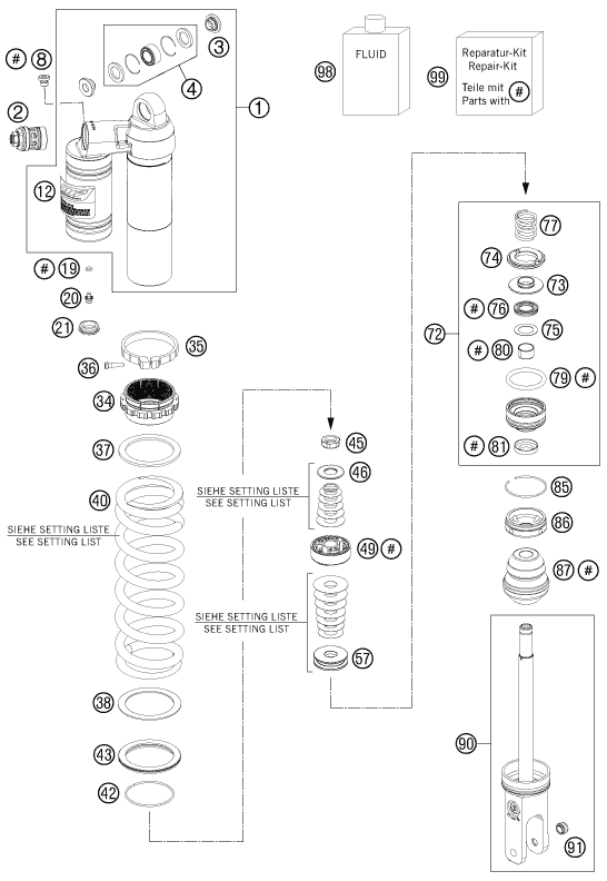 Explosionsgrafik FEDERBEIN ZERLEGT
