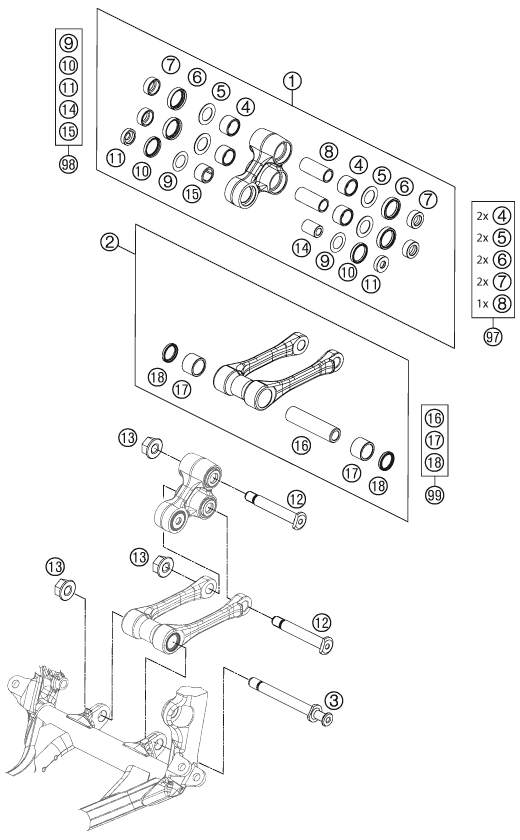 Explosionsgrafik PRO LEVER ANLENKUNG