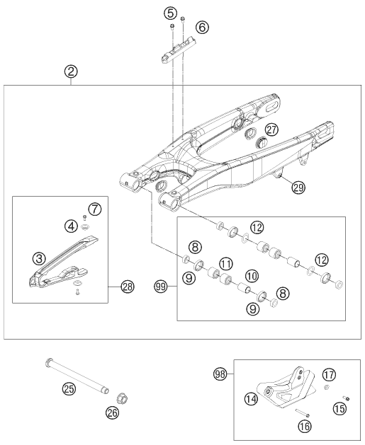 Explosionsgrafik SCHWINGARM