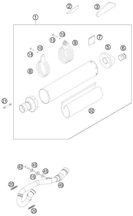 Explosionsgrafik AUSPUFFANLAGE