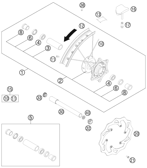 Explosionsgrafik VORDERRAD