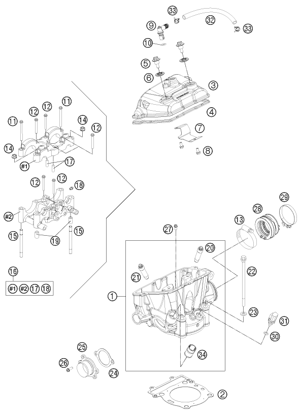 Explosionsgrafik ZYLINDERKOPF