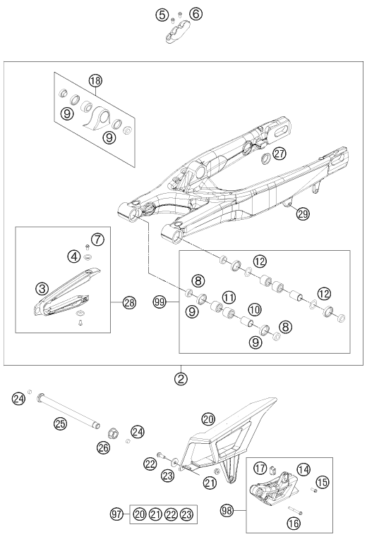 Explosionsgrafik SCHWINGARM