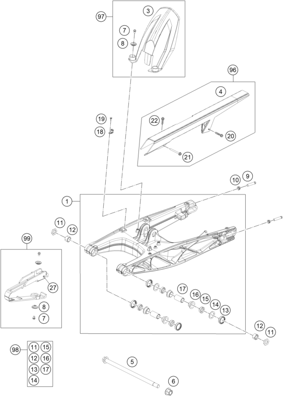 Explosionsgrafik SCHWINGARM