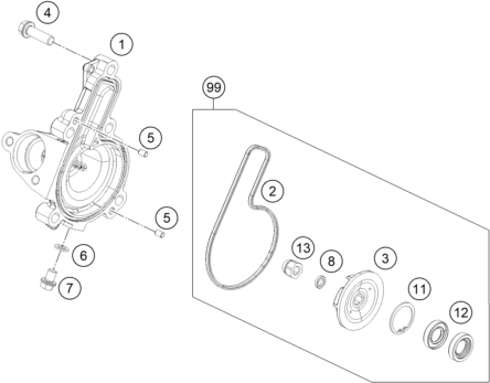 Explosionsgrafik WASSERPUMPE