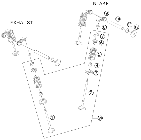 Explosionsgrafik VENTILTRIEB