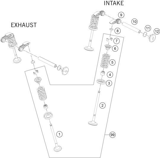 Explosionsgrafik VENTILTRIEB