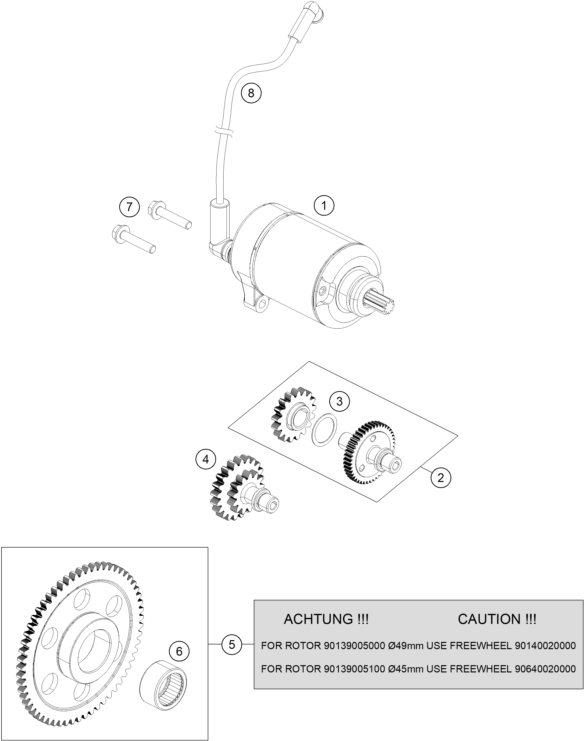 Explosionsgrafik ELEKTROSTARTER