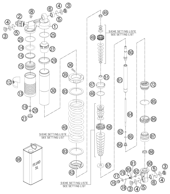 Explosionsgrafik FEDERBEIN ZERLEGT