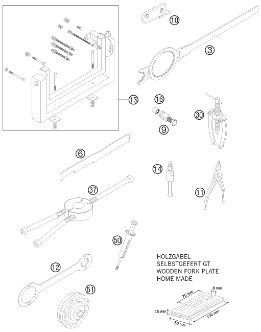 Explosionsgrafik SPEZIALWERKZEUG (Motor)