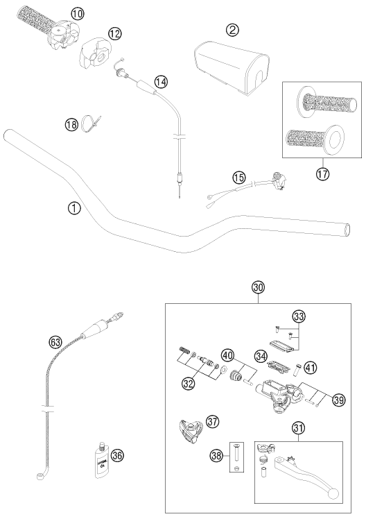 Explosionszeichnung der Baugruppe LENKER, ARMATUREN, Position 32 ist markiert