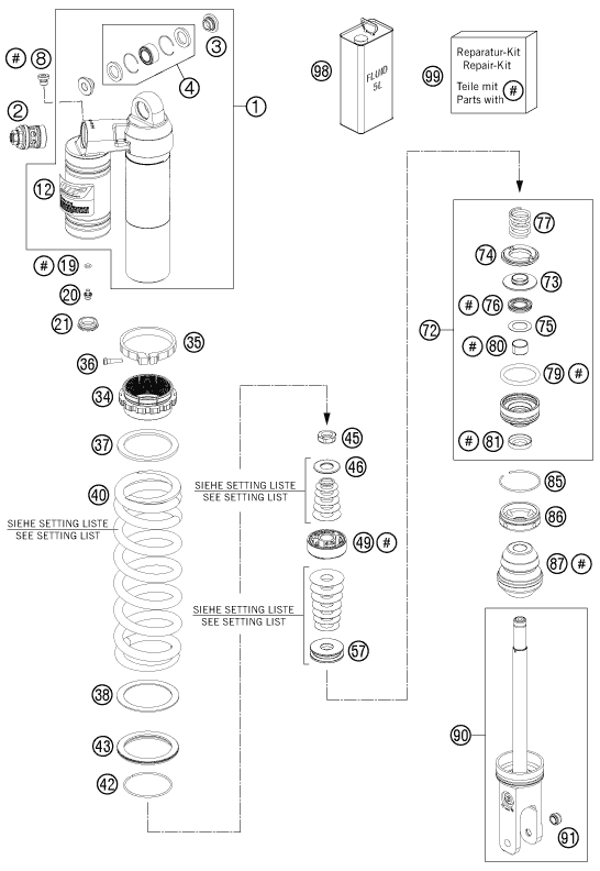 Explosionsgrafik FEDERBEIN ZERLEGT