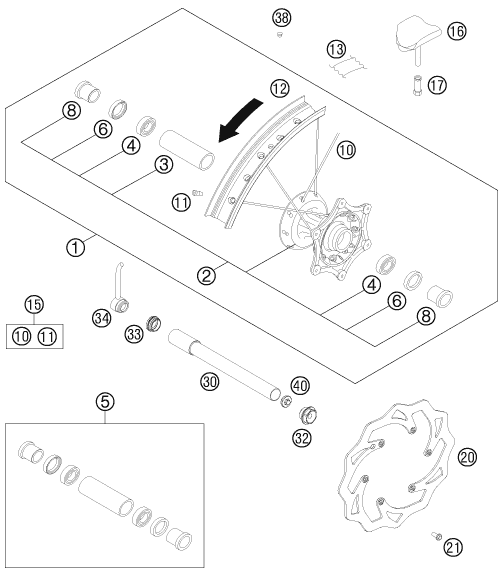 Explosionsgrafik VORDERRAD