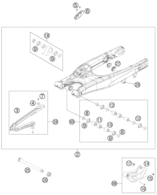 Explosionsgrafik SCHWINGARM