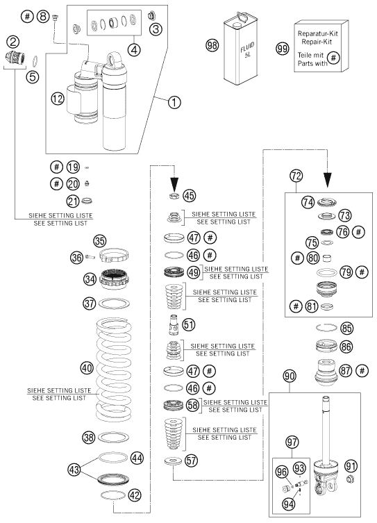 Explosionsgrafik FEDERBEIN ZERLEGT
