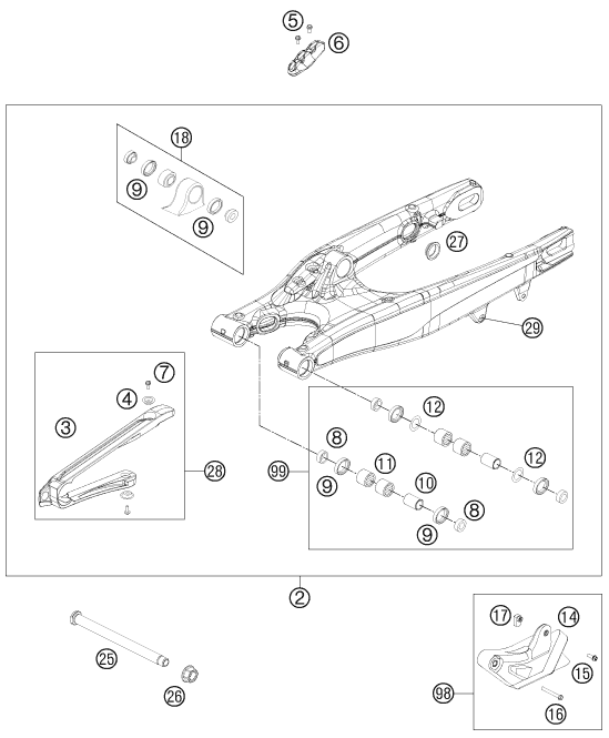 Explosionsgrafik SCHWINGARM