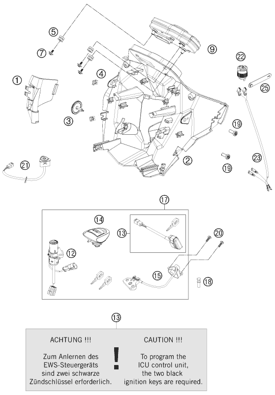 Explosionsgrafik INSTRUMENTE / SCHLOSSSYSTEM