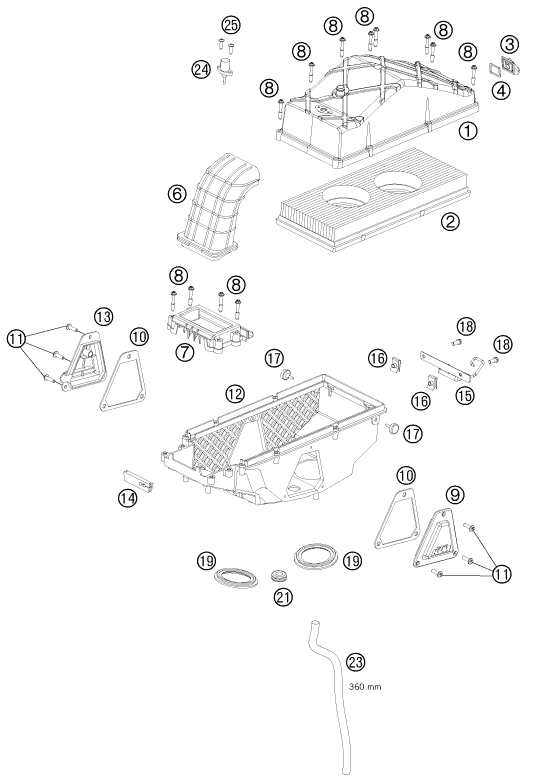 Explosionsgrafik LUFTFILTER