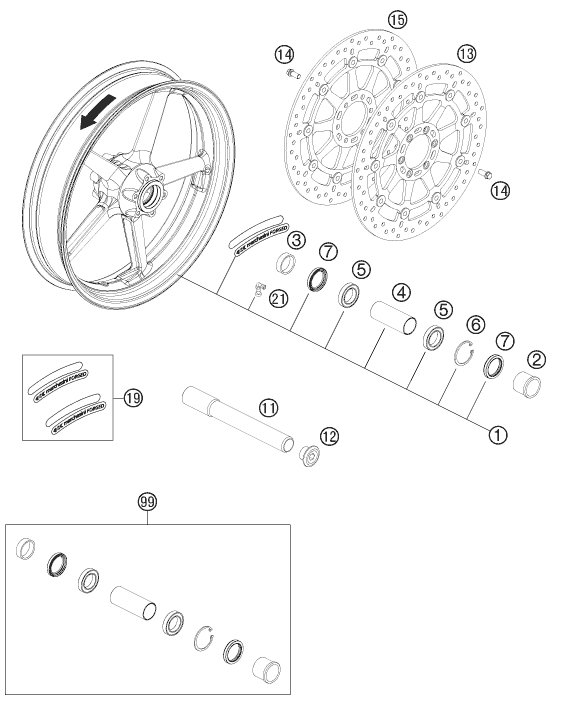 Explosionsgrafik VORDERRAD