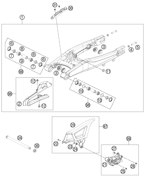 Explosionsgrafik SCHWINGARM