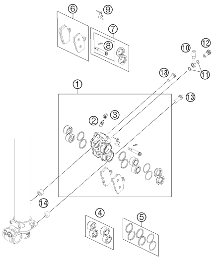 Explosionsgrafik BREMSZANGE VORNE