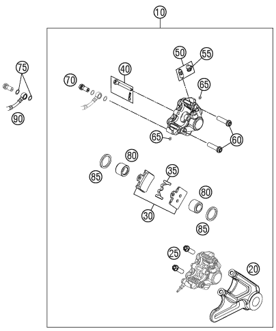 Explosionsgrafik BREMSZANGE HINTEN