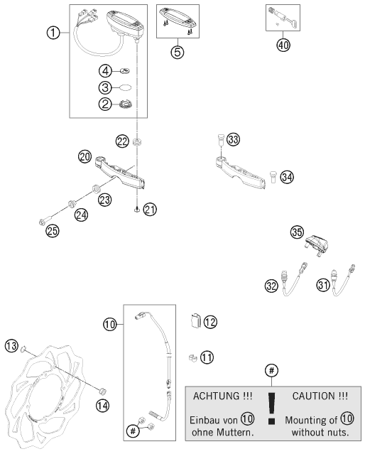 Explosionszeichnung der Baugruppe INSTRUMENTE / SCHLOSSSYSTEM, Position 31 ist markiert