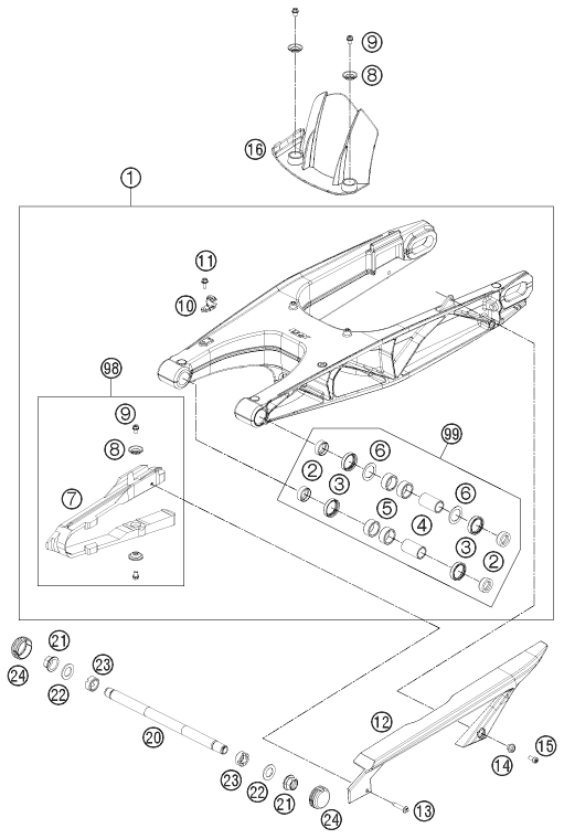 Explosionsgrafik SCHWINGARM