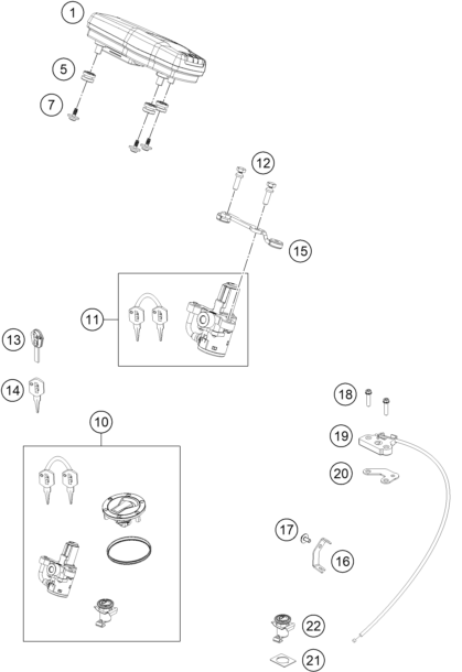 Explosionsgrafik INSTRUMENTE / SCHLOSSSYSTEM