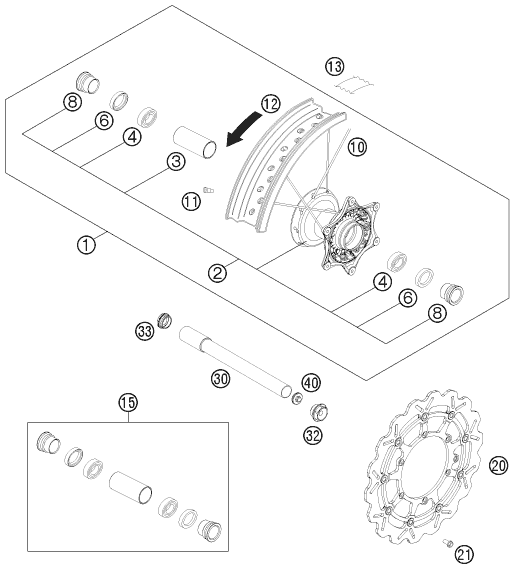 Explosionsgrafik VORDERRAD
