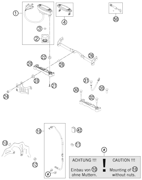 Explosionszeichnung der Baugruppe INSTRUMENTE / SCHLOSSSYSTEM, Position 26 ist markiert