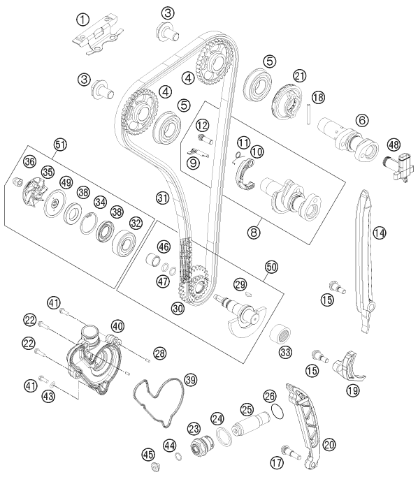 Explosionsgrafik STEUERTRIEB