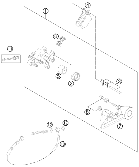 Explosionsgrafik BREMSZANGE HINTEN