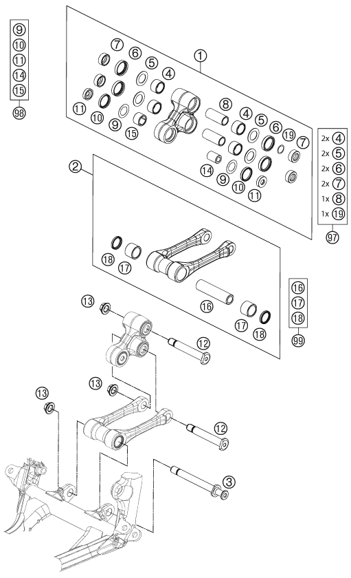 Explosionsgrafik PRO LEVER ANLENKUNG