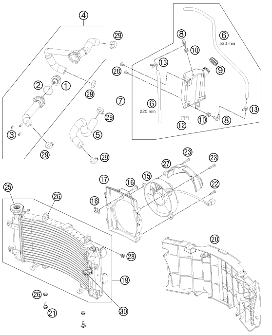 Explosionsgrafik KÜHLSYSTEM