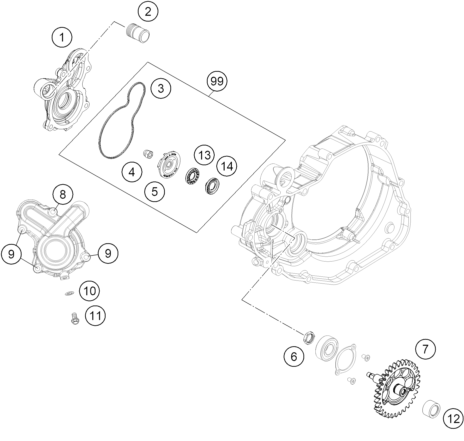 Explosionsgrafik WASSERPUMPE