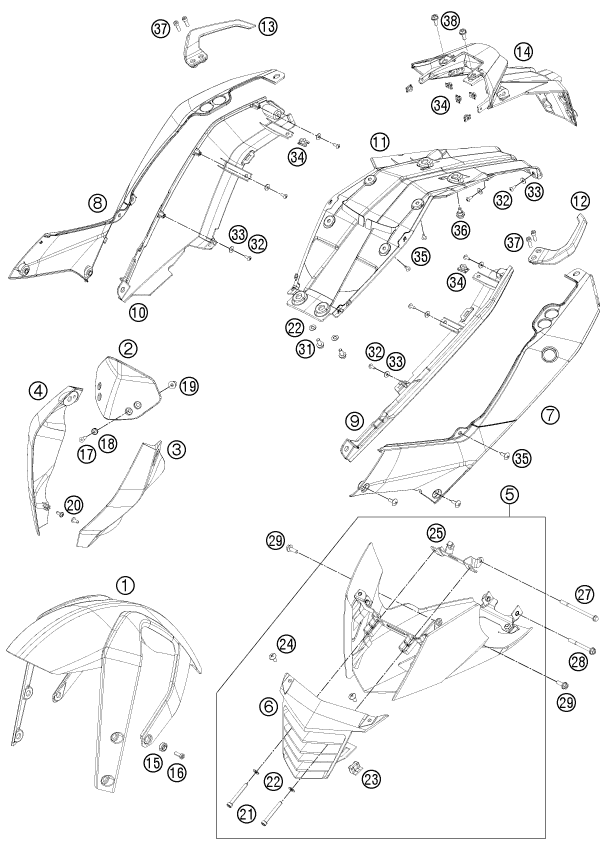 Explosionsgrafik MASKE, KOTFLÜGEL