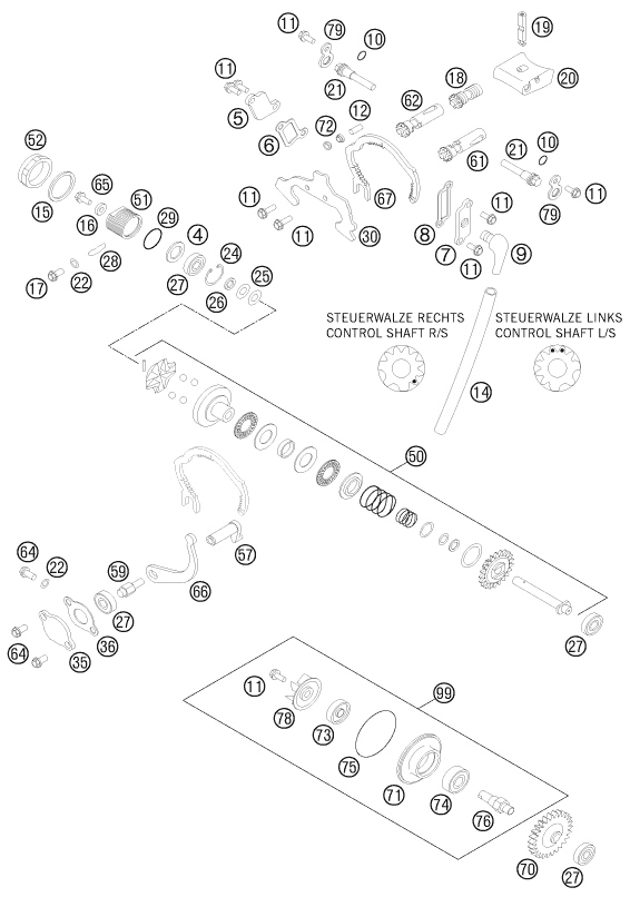 Explosionsgrafik AUSLASSSTEUERUNG